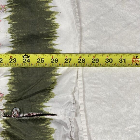 Cj Banks Women's Plus Sz 2X Loop Button Down Shirt Floral Boho Summer Cotton - Picture 7 of 7